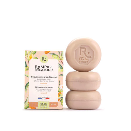 Lot de 3 Savonnettes amande et miel
