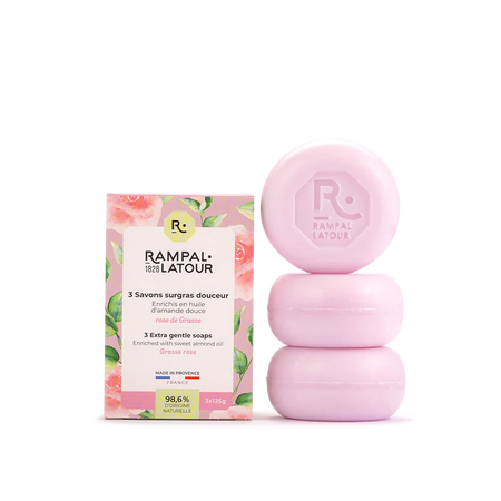 Lot de 3 Savonnettes Rose de Grasse