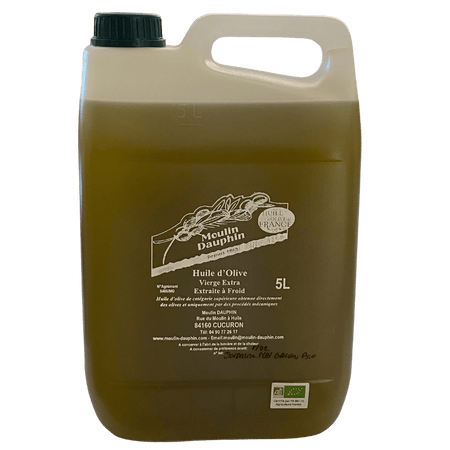 Bidon huile d'olive 5L domaine MAS GALON BIO à Cucuron produit au Moulin Dauphin