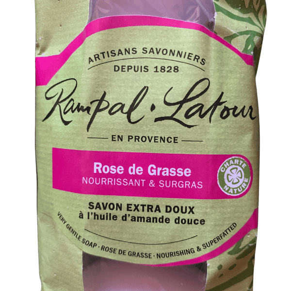 Lot de 3 savonnettes Rose de Grasse 100% végétales Rampal Latour